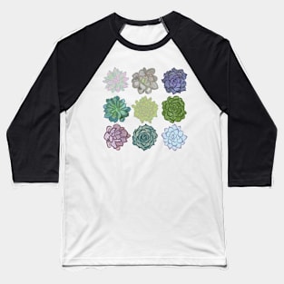 Watercolor Succulents Baseball T-Shirt